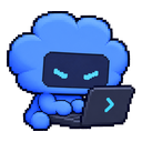 Codex mascot working at a laptop